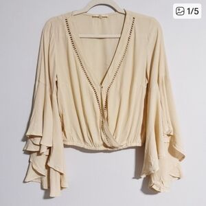 Le Lis - Cream Long Bell Sleeve Top